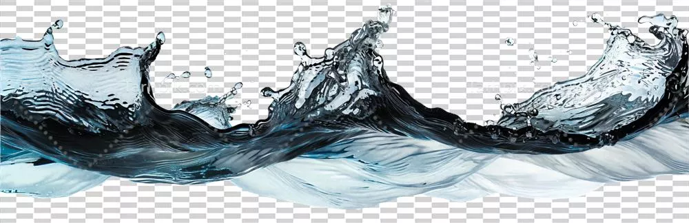 تصویر افکت آب افقی تولید شده با هوش مصنوعی بر روی پس زمینه شفاف