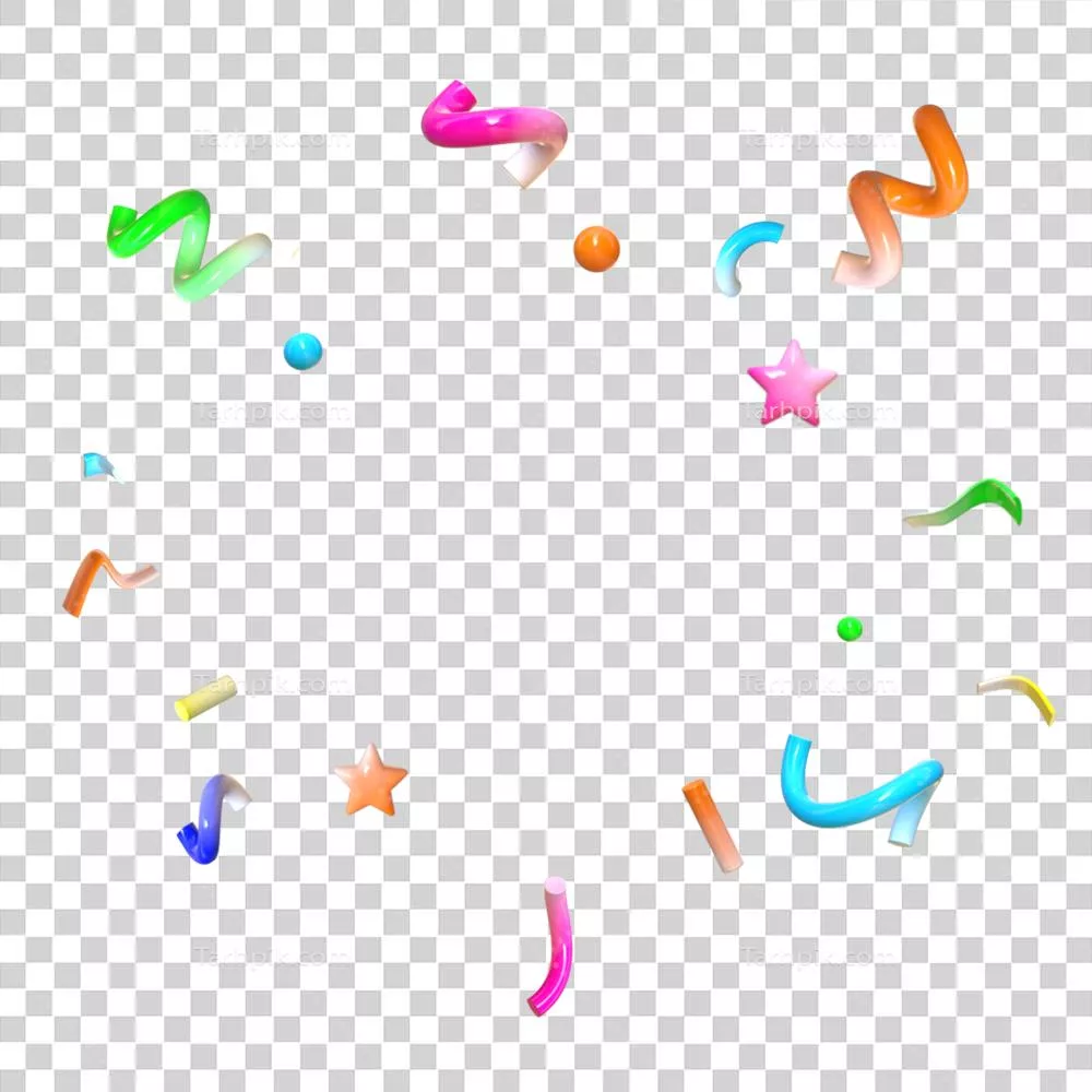 افکت متنی جذاب انفجار تکه‌های رنگی سه‌بعدی با طراحی زیبا