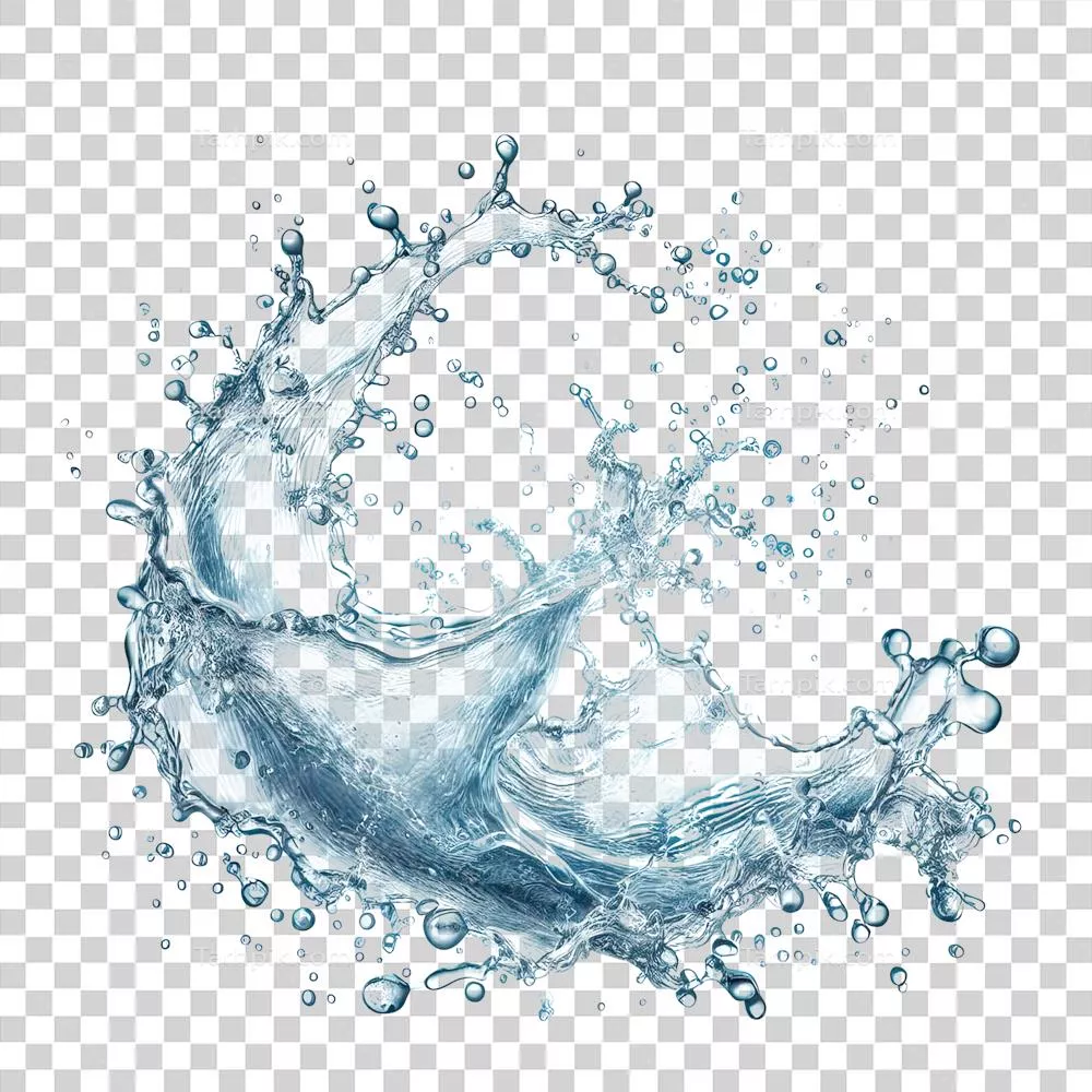 آبشارهای مصنوعی تولید شده توسط هوش مصنوعی بر روی پسزمینه شفاف