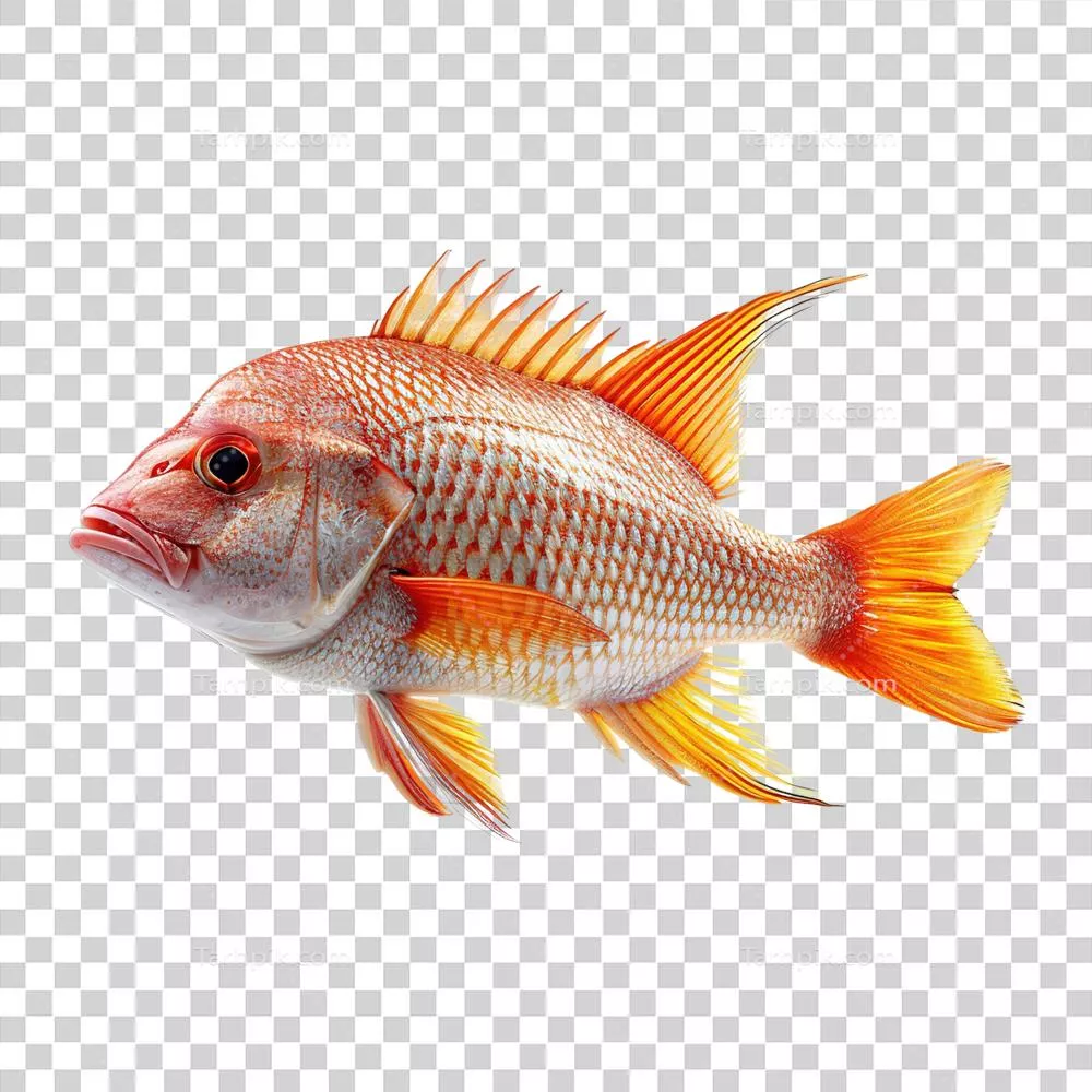 ماهی سرخ Snapper تولید شده با هوش مصنوعی روی پس زمینه شفاف
