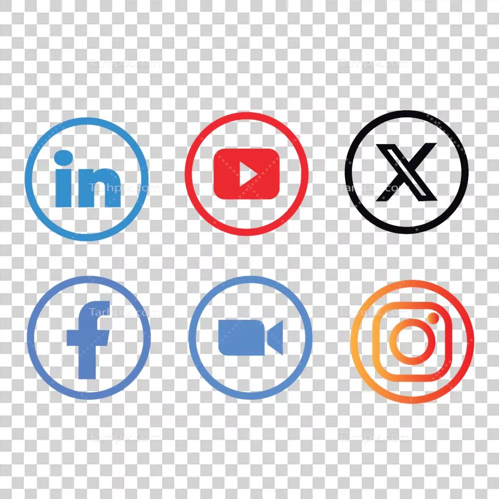 آیکون های گرد پلتفرم های رسانه اجتماعی برای طراحی جذاب و مدرن