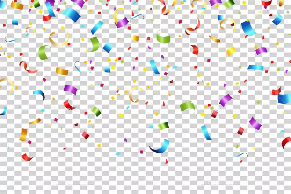 زمینه جشن با رنگین کمان رنگارنگ و نوارهای جشنواره ای