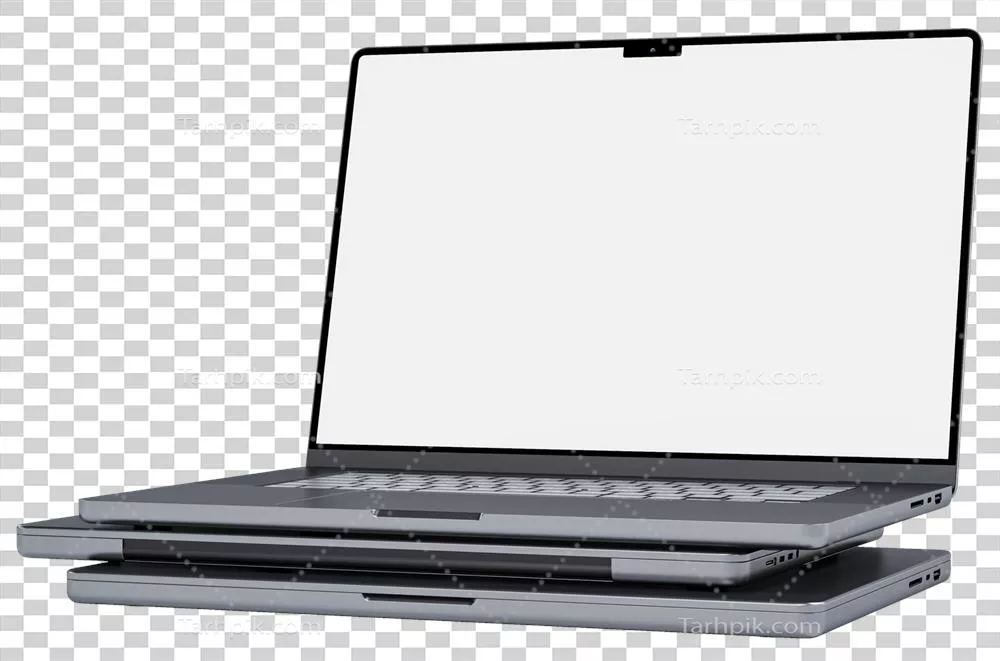 مدل لپتاپ مدرن و واقعگرایانه با صفحهنمایش خالی برای معرفی برند و ارائه پروژههای دیجیتال