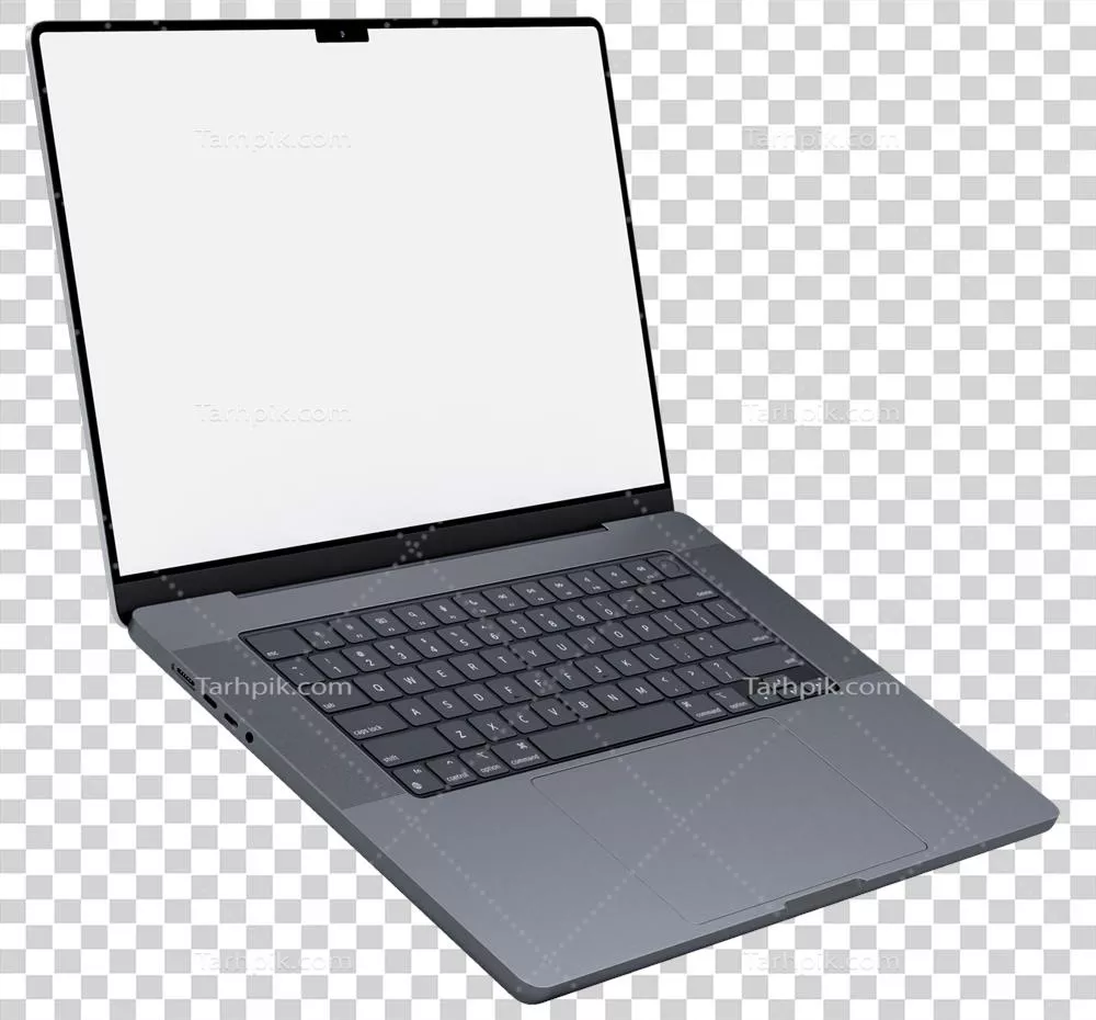 ماکت لپتاپ مدرن و واقعگرایانه با صفحه نمایش خالی برای ارائه هویت برند