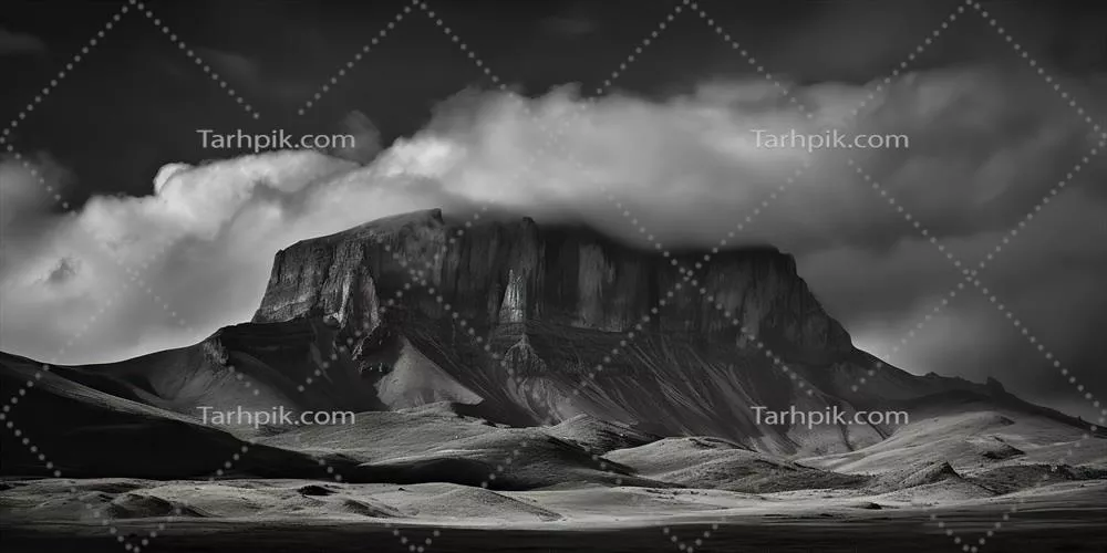 عکاسی شگفت‌انگیز سیاه و سفید از کوه‌ها و تپه‌های زیبا با آسمان‌های تاریک و پس‌زمینه‌های طبیعی