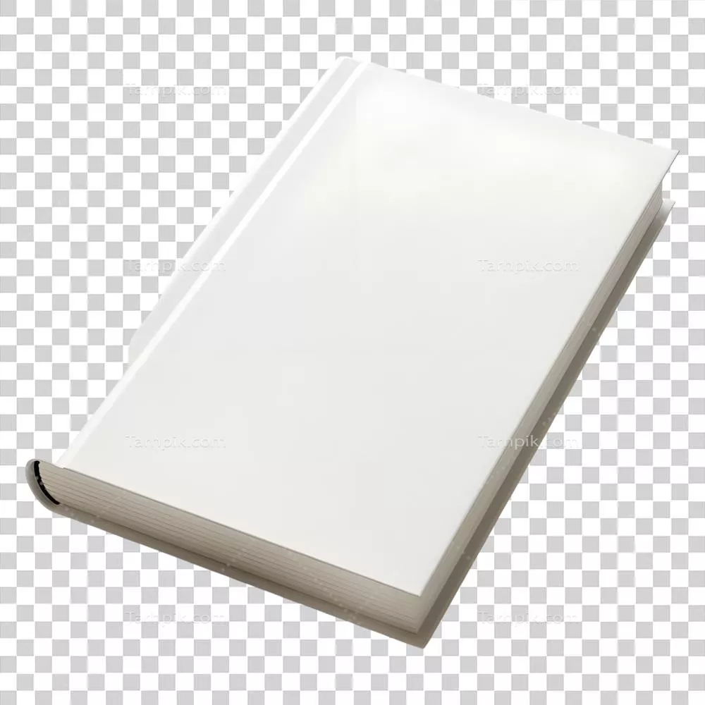 کتاب با رنگ یکنواخت برای ماکت بر روی زمینه شفاف