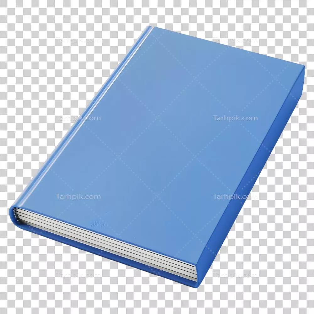 کتاب با رنگ جامد برای نمونهسازی در پسزمینه شفاف