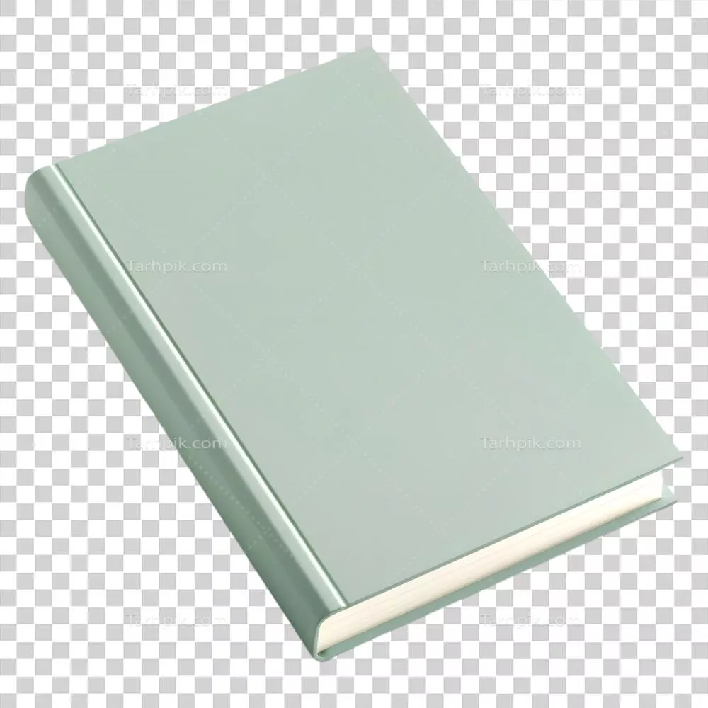 کتاب رنگی یکنواخت برای ماکت بر روی پس‌زمینه شفاف و بدون رنگ