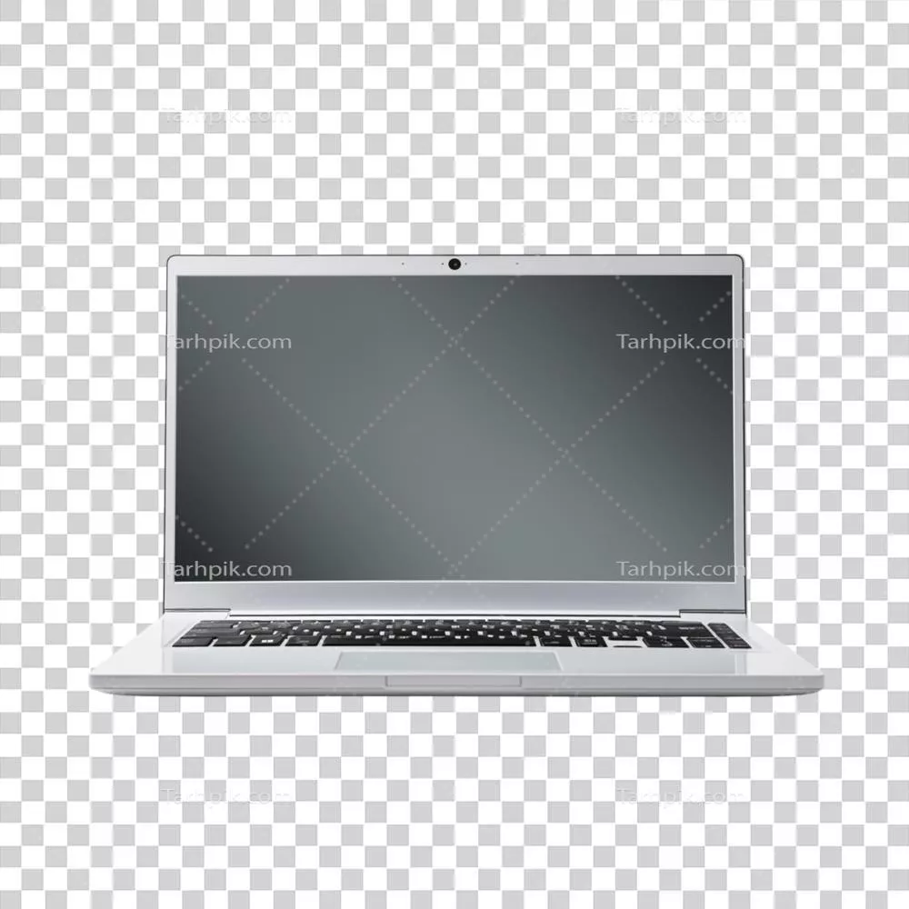 لپ‌تاپ مدرن با طراحی نسل جدید و صفحه‌ نمایش خالی با تصویر بزرگ