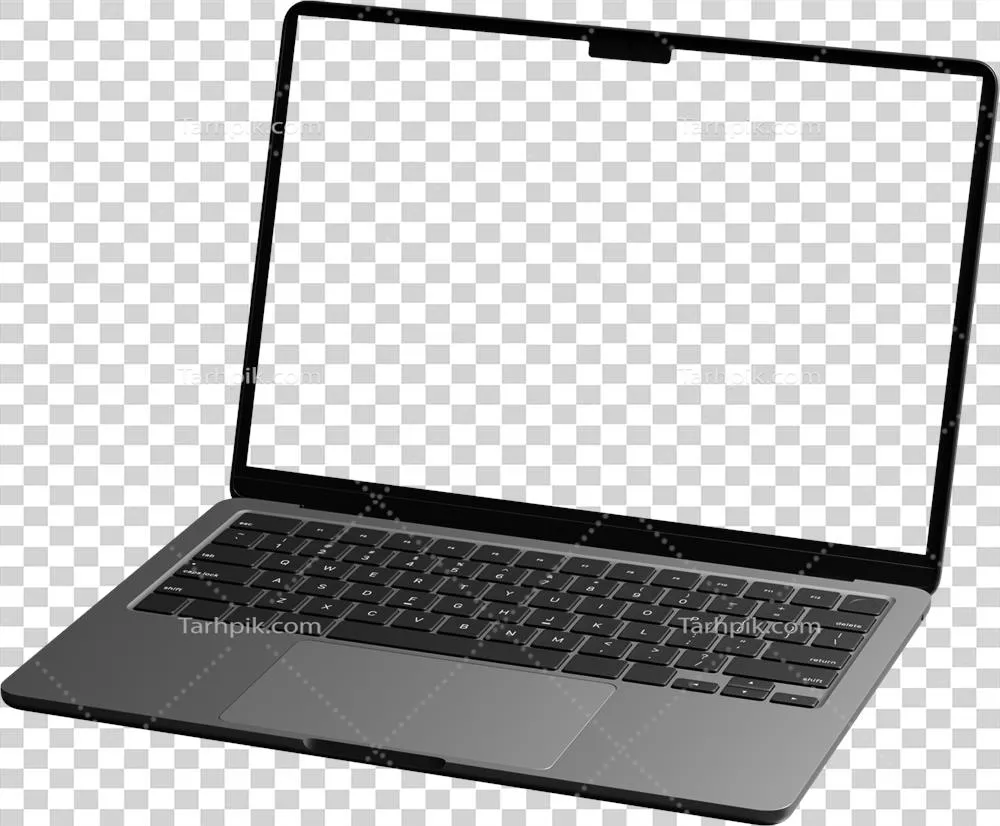 لپتاپ ایزوله با صفحهنمایش خالی در فضای خالی