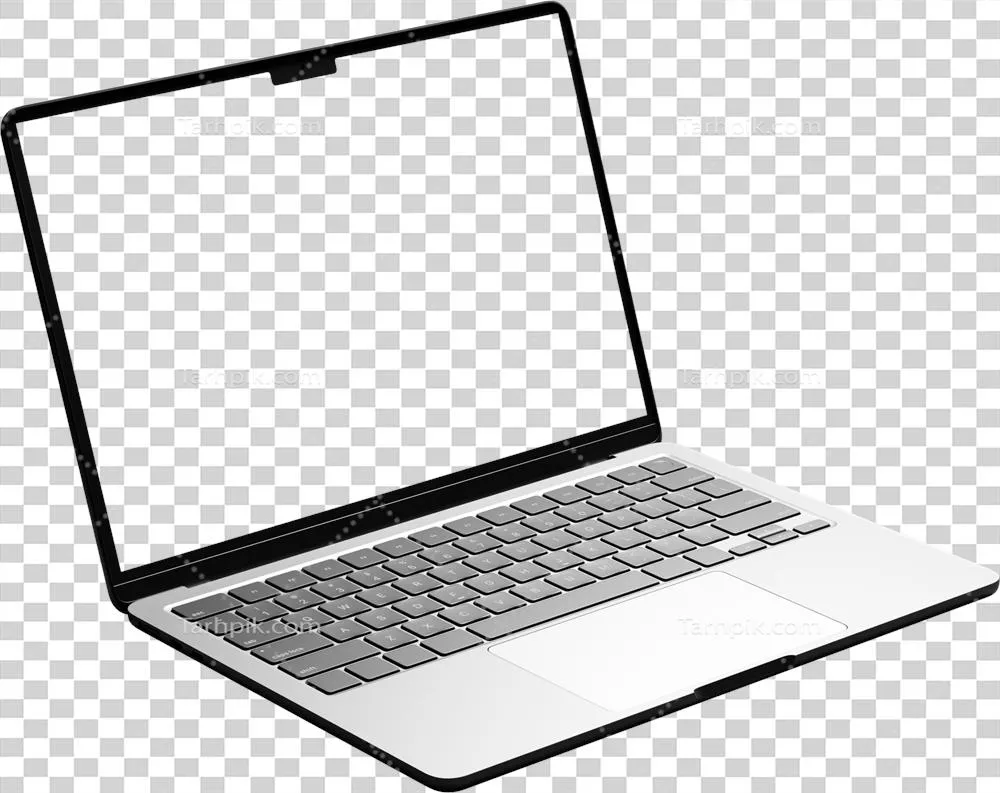 لپتاپ ایزوله با صفحهنمایش خالی و بدون هیچ برنامهای باز