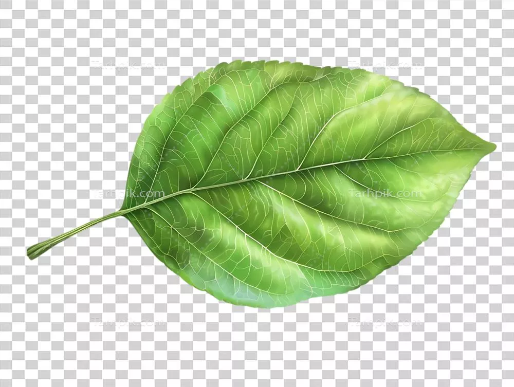 تصویری از برگ سبز با رگبرگ‌های دقیق و جزئیات زیبا