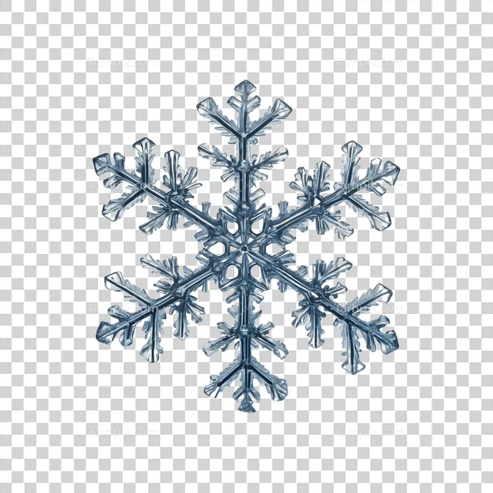 زیبایی یخی: تزئین برف‌های کریستالی روی پس زمینه شفاف