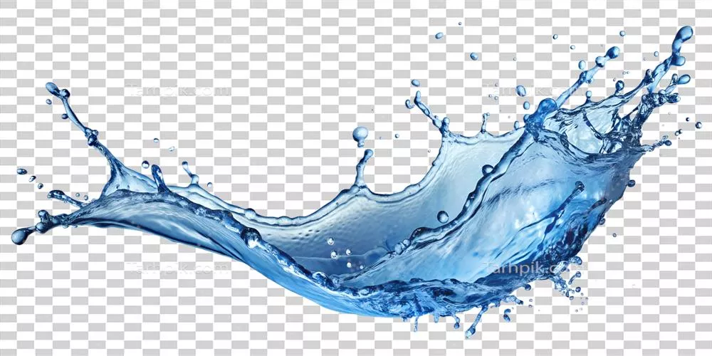 انیمیشن آب پاشیدن دینامیکی با حرکات پیچشی به صورت شفاف و جدا شده