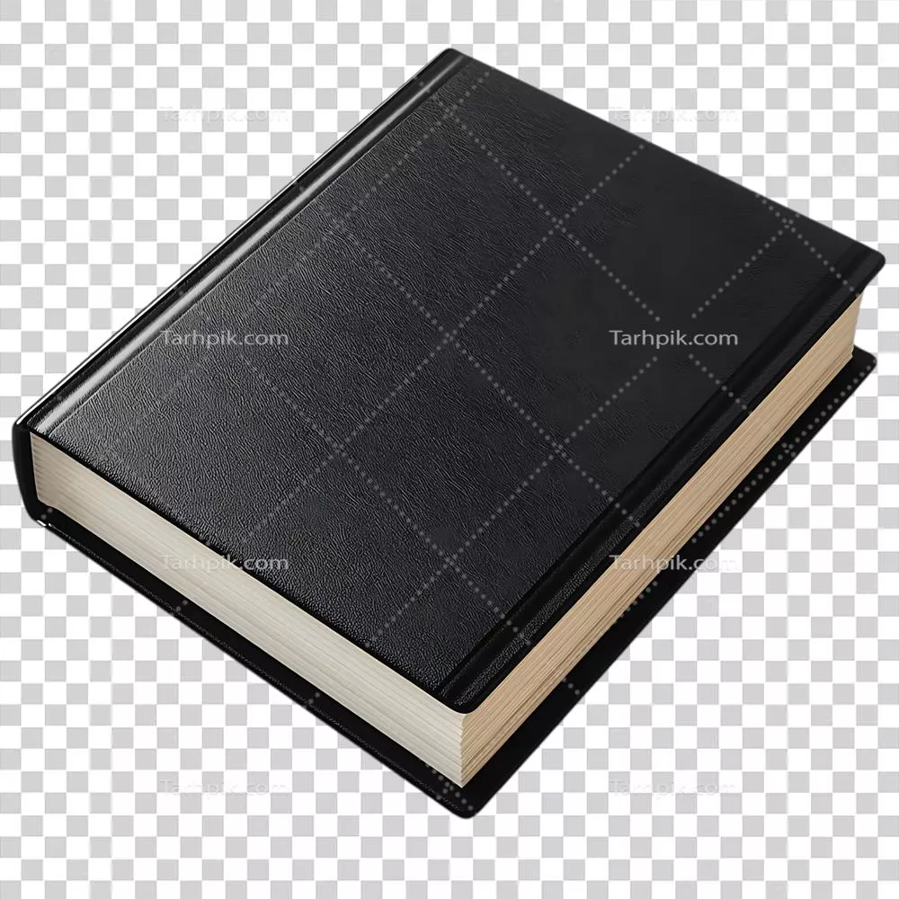 کتاب سیاه با صفحات سفید و پسزمینه شفاف