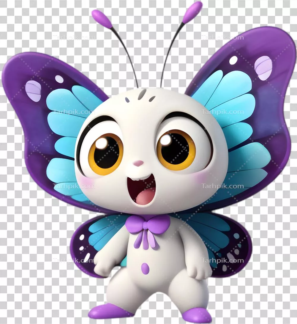 کلیپ‌آرت پروانه کارتونی دوست‌داشتنی برای برگه‌های تبلیغاتی