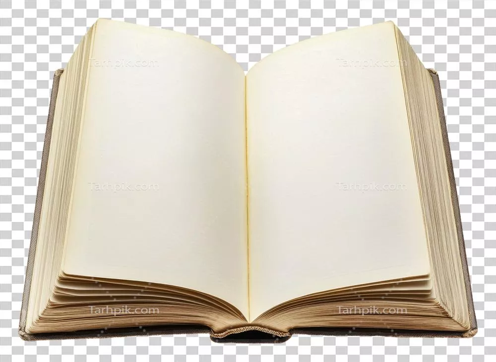 کتاب خالی باز بر روی سطح صاف، صحنه‌ای الهام‌بخش برای طراحی و نوشتن