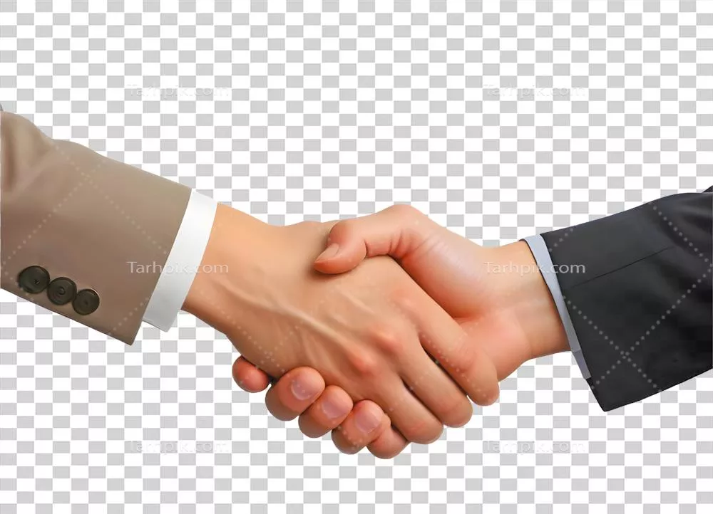 هم handshake بین دو نفر در محیط کسب و کار، نمادی از همکاری و توافق