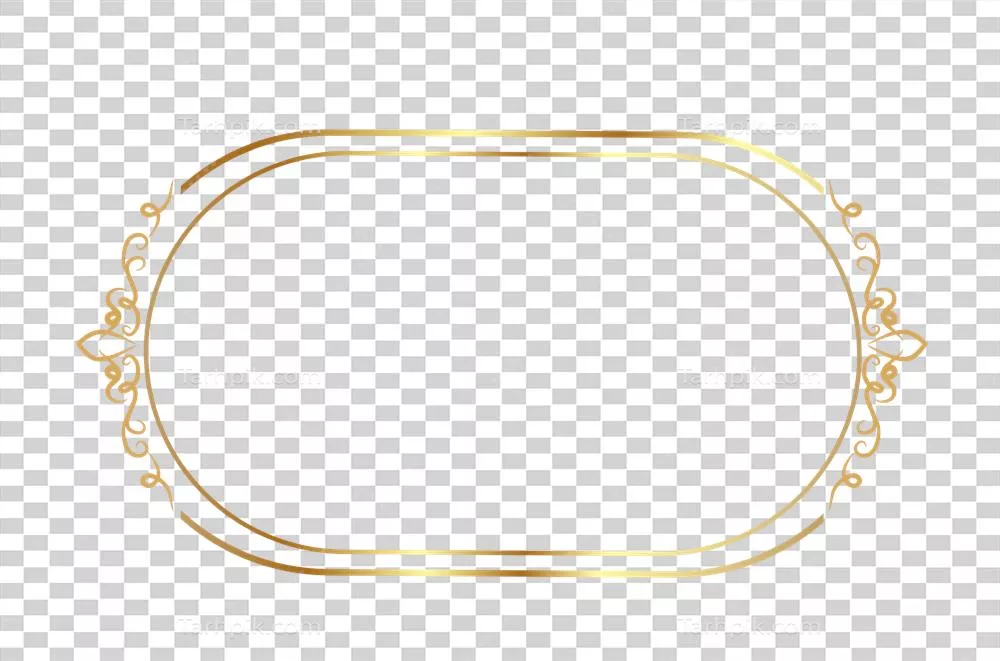 قاب طلایی با حاشیه زینتی بر روی پسزمینه شفاف