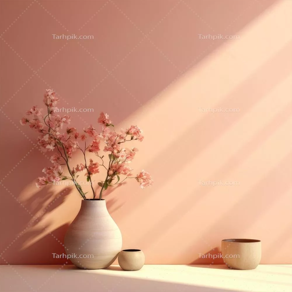 چیدمان گلهای مینیمالیستی با نورپردازی گرم و دلنشین