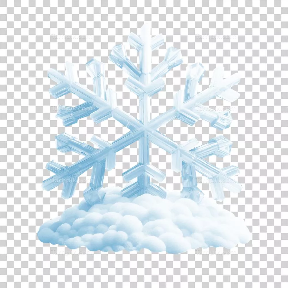 نمای نزدیکی از برفریزه بزرگ که در توده برفی شکل گرفته است