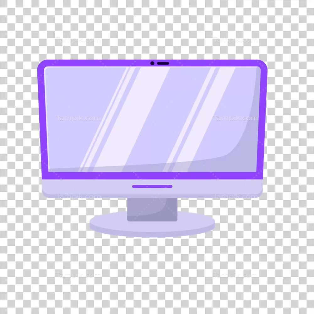 مانیتور کامپیوتر با صفحهنمایش بنفش و طراحی خاص