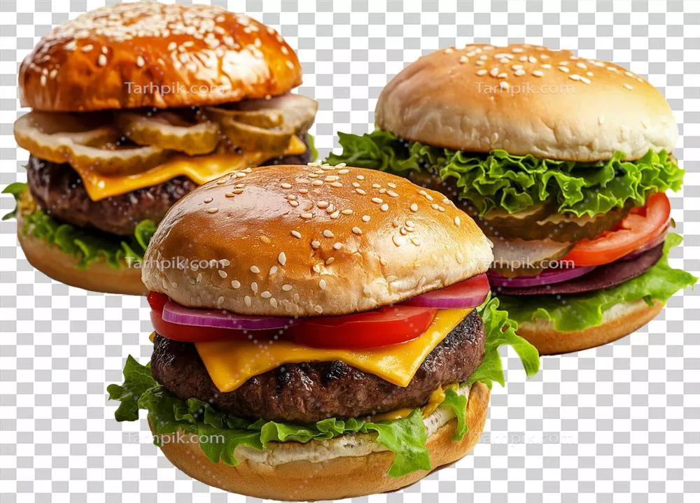 برگر تازه تهیه شده و جدا شده برای استفاده تجاری