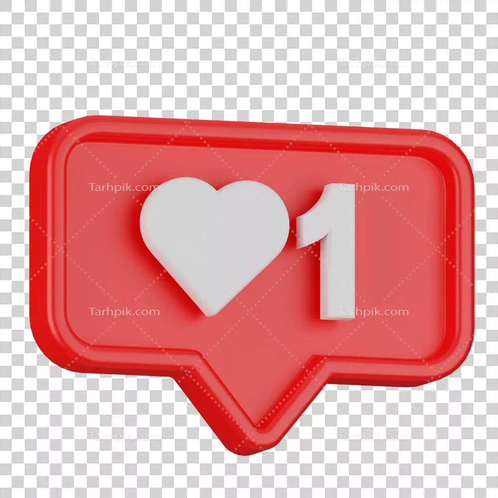 آیکون قلب سه بعدی برای رسانه‌های اجتماعی با طراحی منحصر به فرد و جذاب