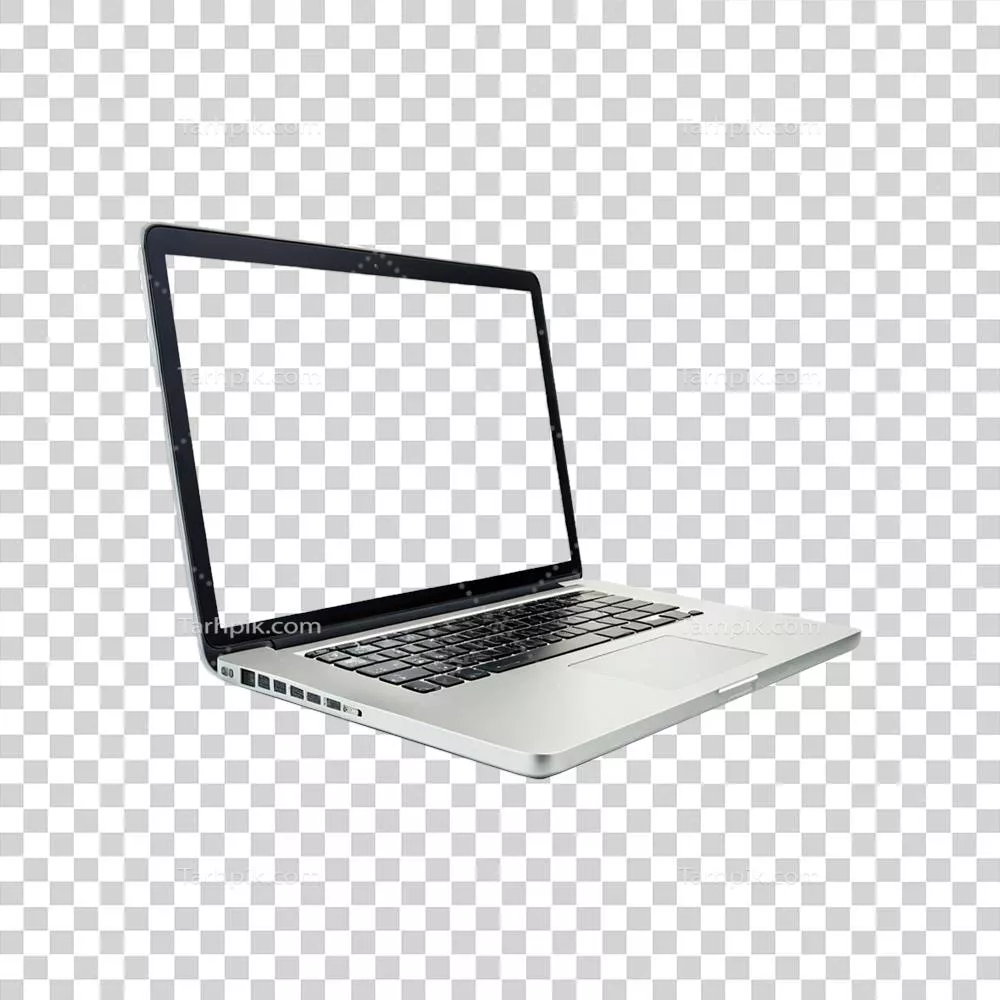 لپ‌تاپ روی پس‌زمینه شفاف: یک نمای مدرن و مینیمالیستی
