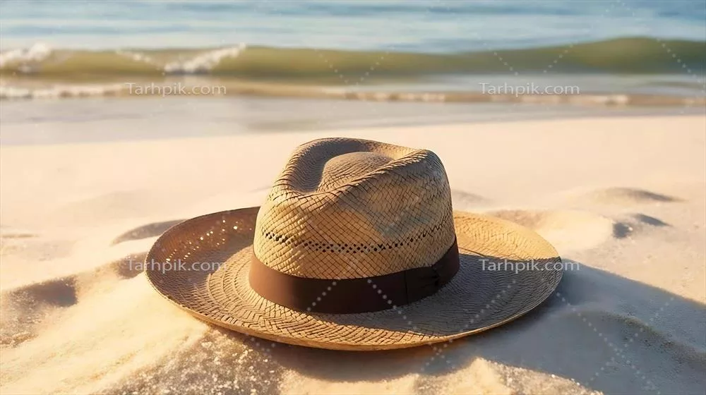 کلاه کج و سواحل شنی: صحنه ای از تعطیلات تابستانی و آرامش در کنار دریا