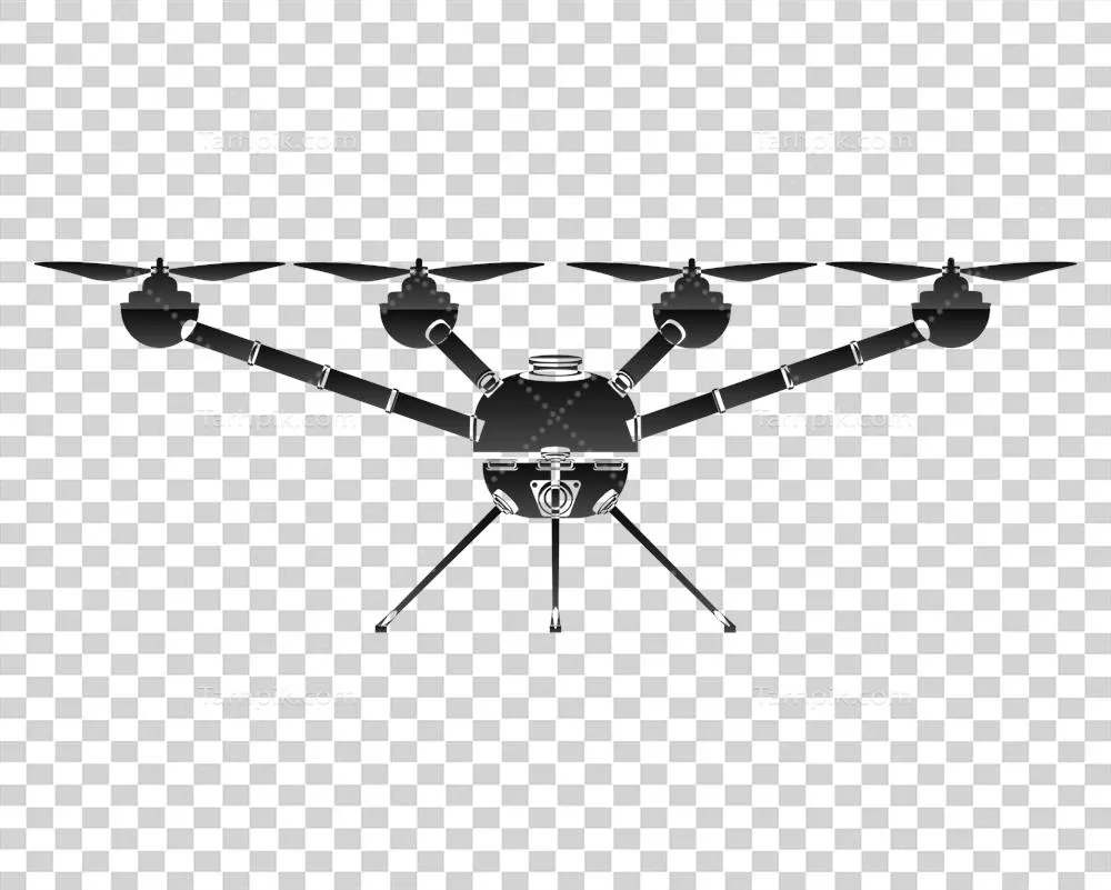 تصویر خطی کوادکوپتر با طراحی ساده و زیبا در بیرون