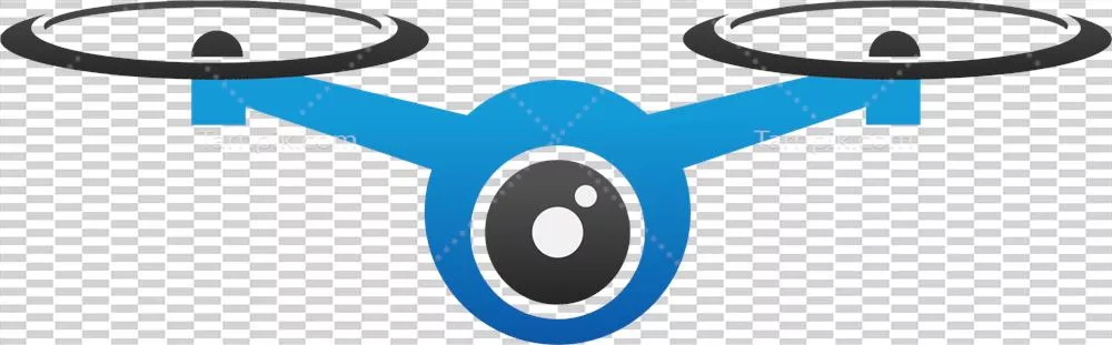 هواپیمای بدون سرنشین آبی و مشکی در حال پرواز در آسمان