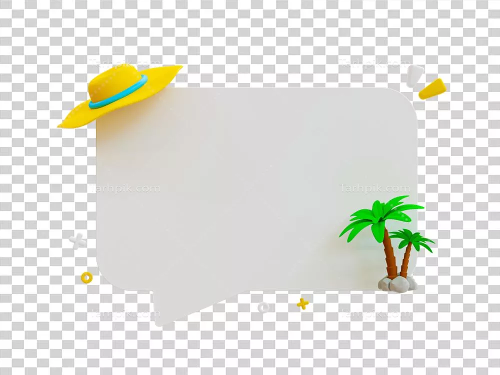 قالب متن تابستانه با طراحی سهبعدی مینیمالیستی ساحلی و جعبه پیام