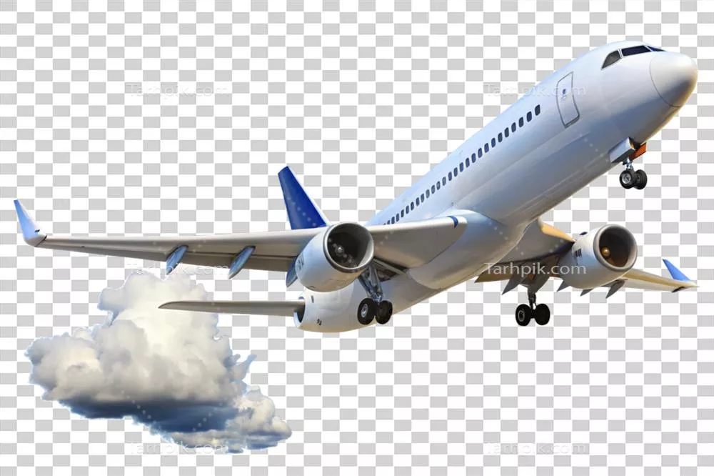 چشم‌انداز خیره‌کننده پرواز هواپیما بر فراز ابرهای سفیدی که به پایین پرواز می‌کنند