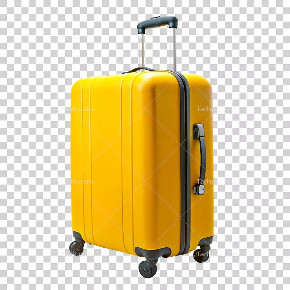 چمدان سفر زرد وسیع که به صورت هوش مصنوعی تولید شده است