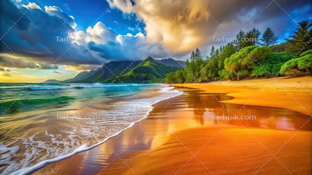 تصاویر آرام و جذاب از سواحل رنگارنگ و بهشتی کائوایی هاوایی