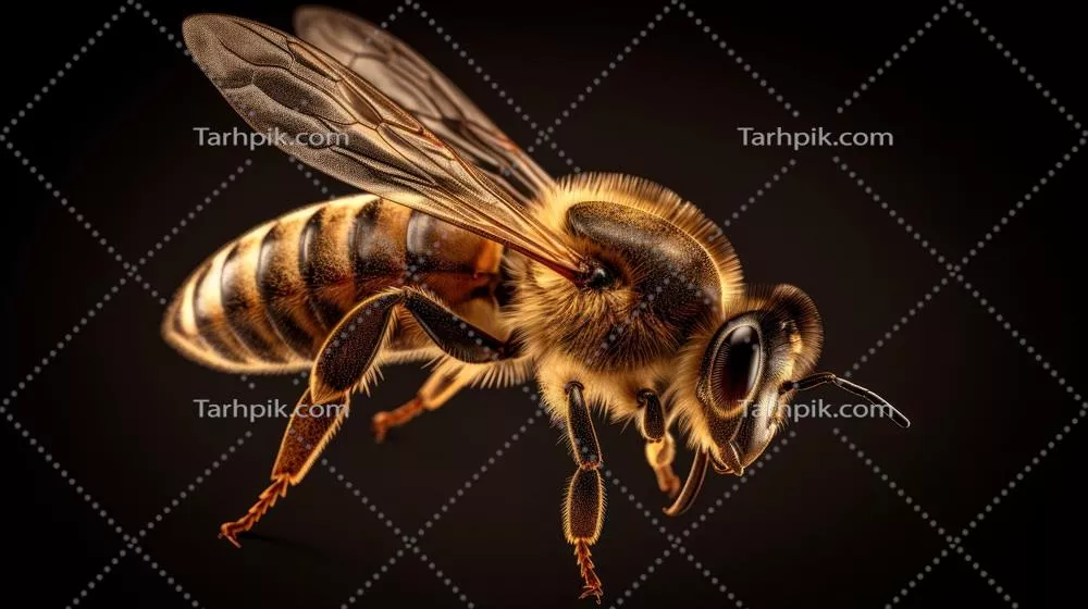 تصویر اپیک میکروگرافی از زنبور عسل با نمای نزدیک و کارایی زنبورها