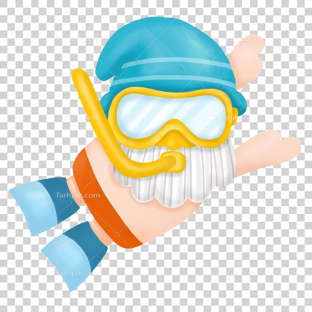 گرافیک کلیپ آرت گونوم ها در حال غواصی به سبک آبرنگی