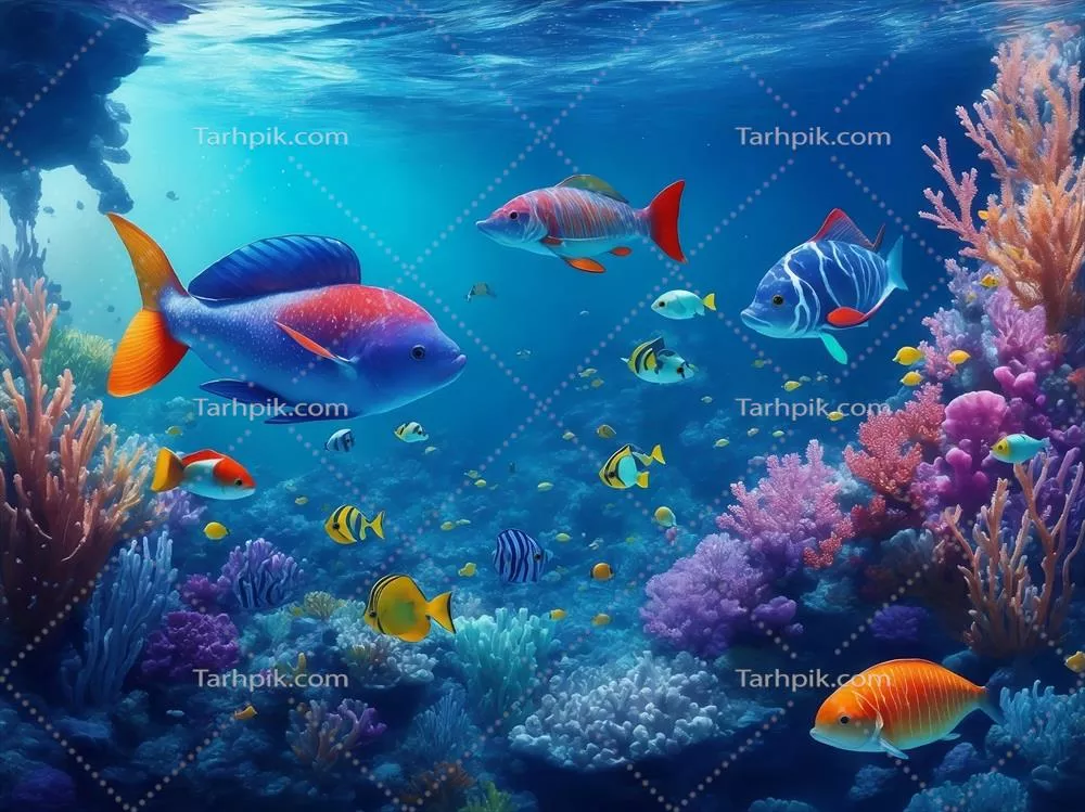تصویری خلاقانه از دنیای زیر دریا با فناوری هوش مصنوعی و ایجاد تصاویر نمایشی