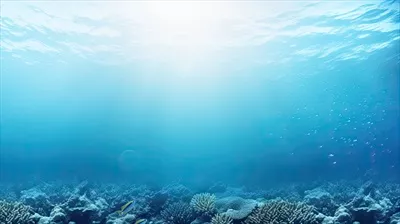 بنر وب با موضوع دریا، اقیانوس و آب با فضای خالی و هوش مصنوعی مولد