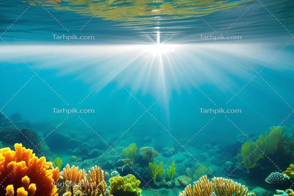 صحنه زیرآب: دنیای اقیانوس و مرجانها در کف دریا