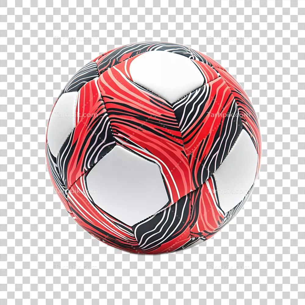 توپ فوتبال شفاف و زنده با الگوی هندسی جذاب برای تصاویر ورزشی پویا