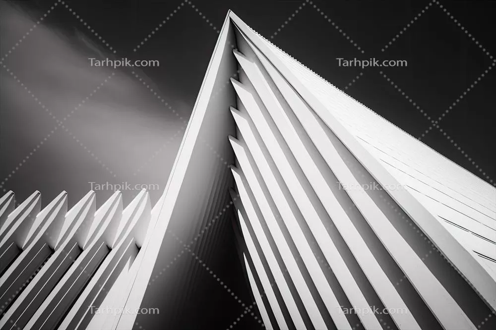 تصویرسازی انتزاعی از سقف شیبدار یک پل با رویکرد معماری مدرن