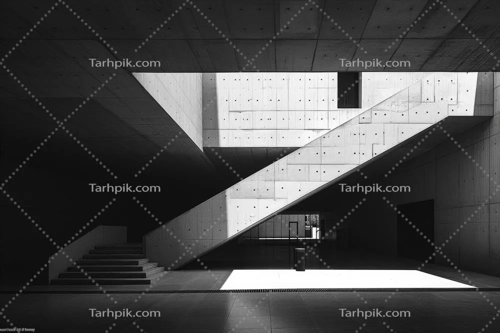 ترکیب اشکال هندسی برجسته تولید شده با هوش مصنوعی و بازی نور و سایه