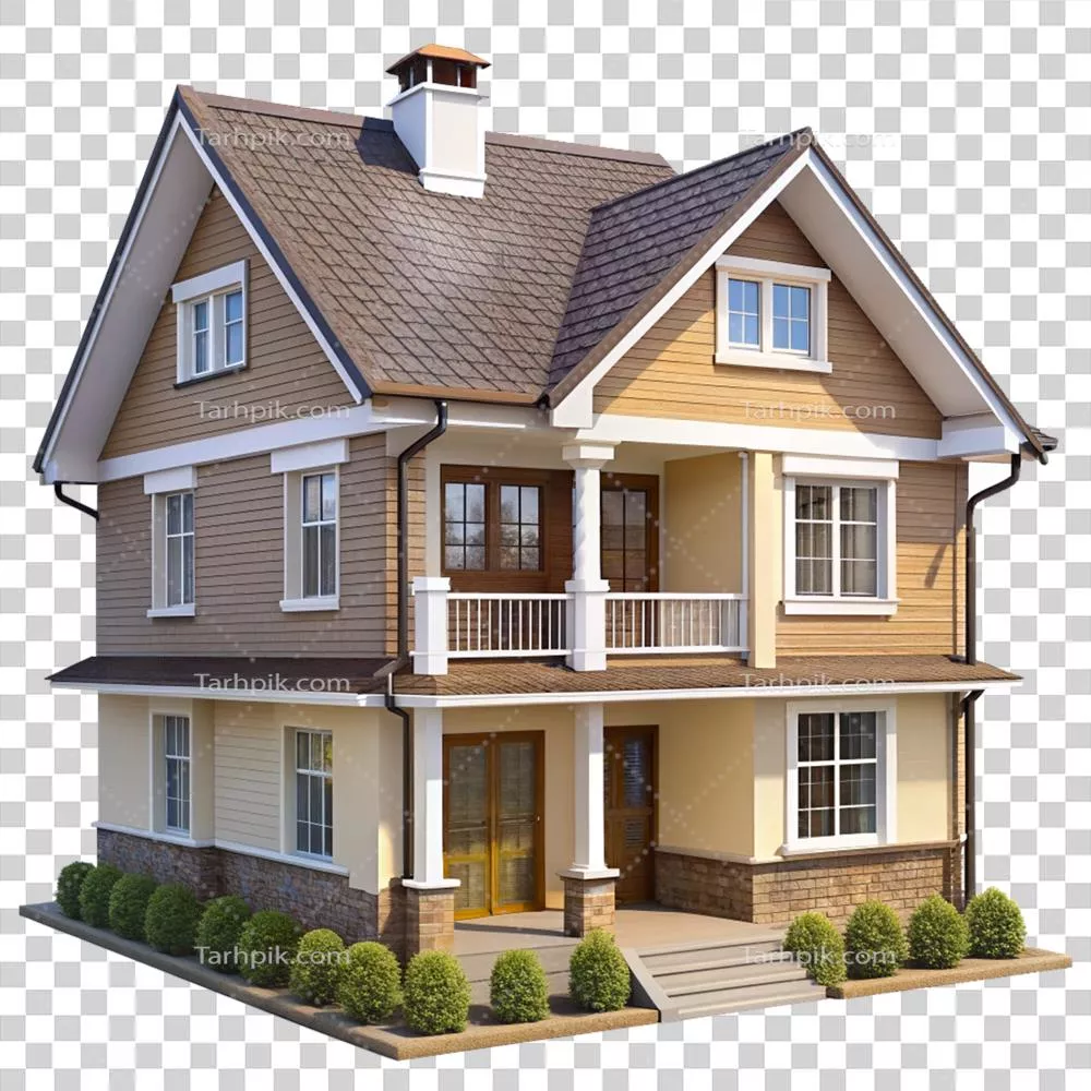 خانه جالب و جذاب در پسزمینه شفاف و بدون تصویر پسزمینه