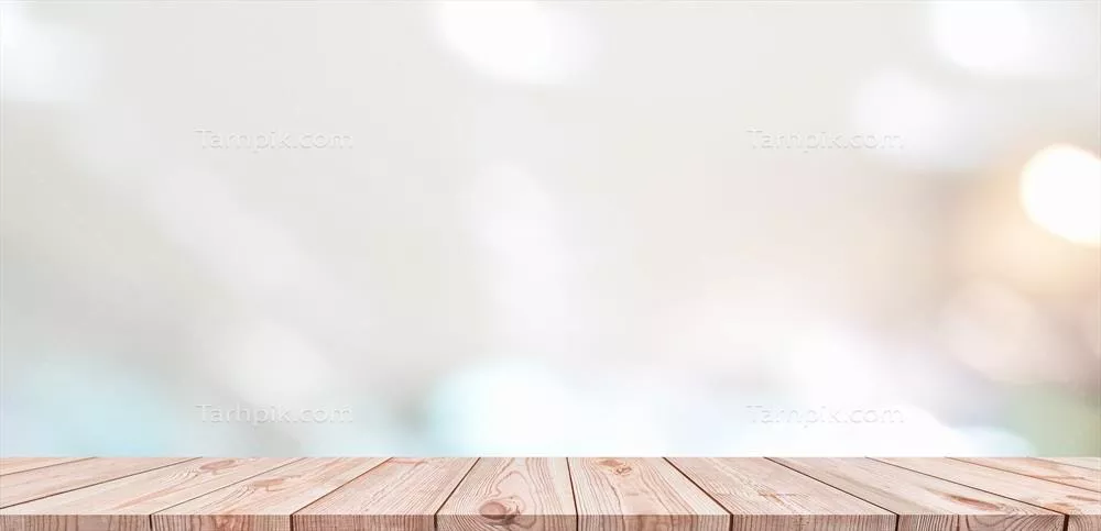 صفحه چوبی میز و پنجره شیشهای مات برای نمایش محصولات در تصاویر
