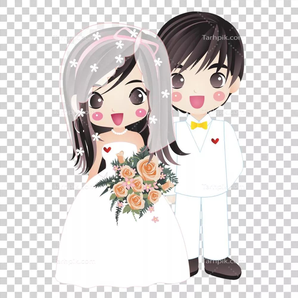 تصاویر انیمه عروسی با شخصیت‌های کارتونی زیبا و احساسات جذاب