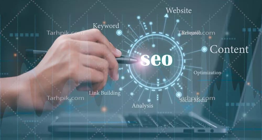 استفاده از نشانگر برای توضیح مفاهیم SEO و بهینه‌سازی ابزارهای تحلیل نتایج جستجو و رسانه‌های اجتماعی