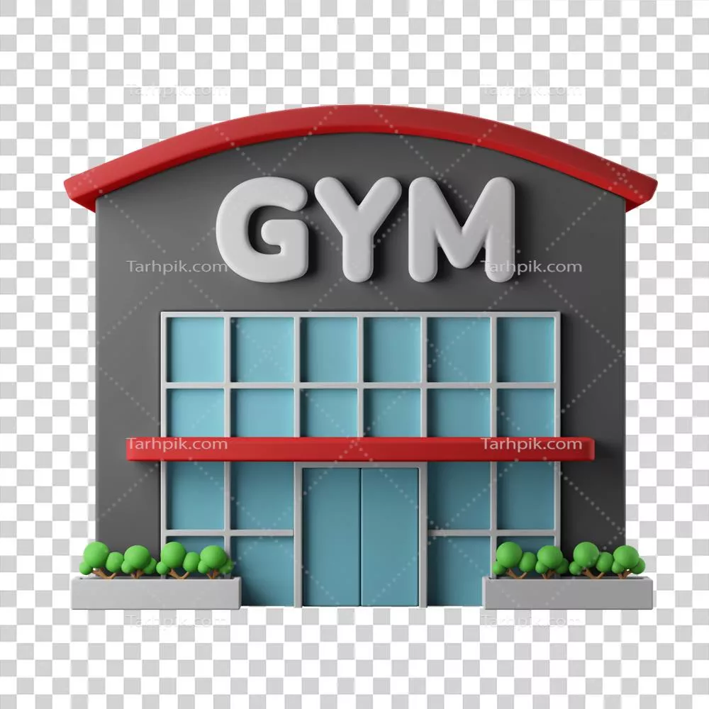 نماد سه‌بعدی باشگاه ورزشی و مرکز تناسب اندام برای بهبود فعالیت‌های بدنی