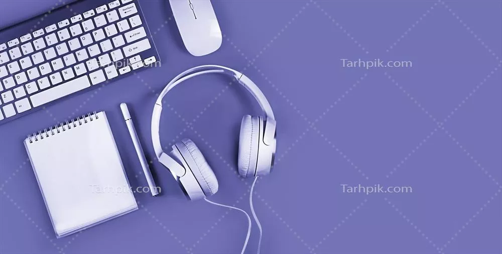 بنر متناسب با لحن بسیار پری رنگ بنفش و لیلاک برای دفتر خانه و وبینارها